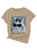 Camiseta SOLY HUX Girl's Cute Cat com estampa de manga curta 8Y