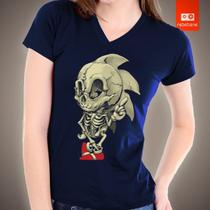 Camiseta Sonic Esqueleto Sega Video Game Retro 100% Algodão