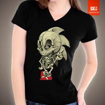 Camiseta Sonic Esqueleto Sega Video Game Retro 100% Algodão