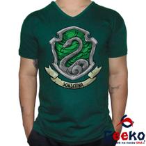 Camiseta Sonserina 100% Algodão Harry Potter Hogwarts Slytherin Geeko Shirts 01