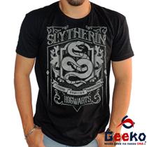 Camiseta Sonserina 100% Algodão Hogwarts Harry Potter Slytherin Geeko Shirts 03