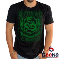 Camiseta Sonserina 100% Algodão Hogwarts Harry Potter Slytherin Geeko Shirts 07