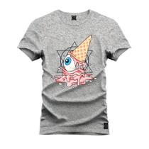 Camiseta Sorvete Olho Plus Size Forma Grande T-Shirt Estampa Digital