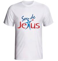Camiseta Sou de Jesus modelo branca fornecedor M&M Presentes Personalizados Camiseta Sou de Jesus modelo branca fornecedor M&M Presentes Personalizados