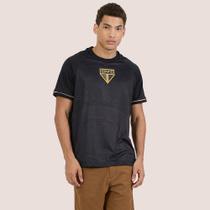 Camiseta SPFC Masculina Esportiva Confortável Dry Fit Preta Casual Premium