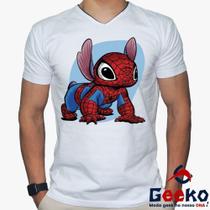 Camiseta Spider Stitch 100% Algodão Homem-Aranha Spiderman Homem Aranha Geeko