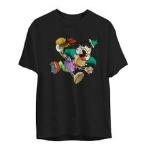 Camiseta Springfield Preta e Branca Psicodelica Do Personagem Krusty Dos Simpsons