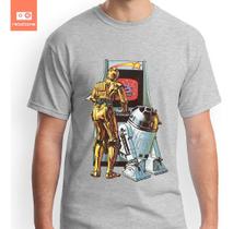 Camiseta Star Wars C3po R2d2 Fliperama 100% Algodão Camisa