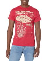 Camiseta STAR WARS Millennium Falcon Drawing para homens - vermelha Camiseta STAR WARS Millennium Falcon Drawing para homens - vermelha