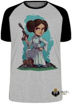 Camiseta Star Wars Mini Princesa Leia Blusa Plus Size extra grande adulto ou infantil