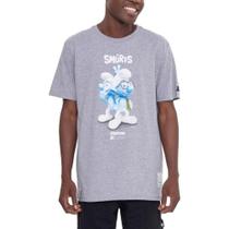 Camiseta Starter Collab Smurfs 3D Cinza Mescla