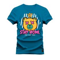 Camiseta Stay Cool Estampada Algodão Confortável 30.1 Penteada