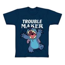 Camiseta Stitch Trouble Maker Clube Comix