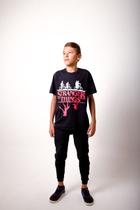 Camiseta Stranger Things Mundo Investido Camisa Infantil Estampada Unissex Camiseta Stranger Things Mundo Investido Camisa Infantil Estampada Unissex