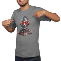 Camiseta Street Masculina Manga Curta Estampada Cartoon Robotic Algodão Premium GuGi