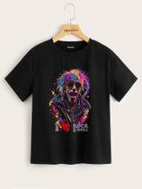 Camiseta Street Wear Preta Estampa Albert 100% Algodão Linha Premium Camiseta Street Wear Preta Estampa Albert 100% Algodão Linha Premium