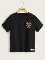 Camiseta Street Wear Preta Estampa urso na rede 100% Algodão Linha Premium Camiseta Street Wear Preta Estampa urso na rede 100% Algodão Linha Premium