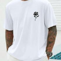Camiseta Streetwear Camisa Masculina Unissex Flor 100% Algodão Blusa Masculina