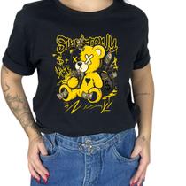 Camiseta StreetWear Cute Bear Moda feminina Cores Viva Variadas Extra Aconchegante