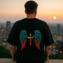 Camiseta Streetwear Oversized Masculina cruz
