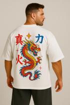 Camiseta Streetwear Oversized Masculina dragon japan