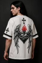 Camiseta Streetwear Oversized Masculina fire heart