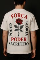 Camiseta Streetwear Oversized Masculina poder sacrificio