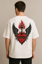Camiseta Streetwear Oversized Masculina saint heart Camiseta Streetwear Oversized Masculina saint heart