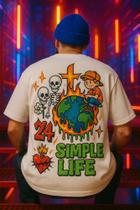 Camiseta Streetwear Oversized Masculina simple life