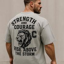 Camiseta Streetwear Oversized Masculina strength and courage