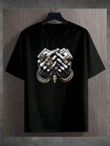 Camiseta Streetwear Tshirt Mao Gangster Camiseta Streetwear Tshirt Mao Gangster