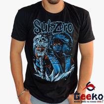 Camiseta Sub-Zero 100% Algodão Mortal Kombat Sub Zero Geeko Camiseta Sub-Zero 100% Algodão Mortal Kombat Sub Zero Geeko