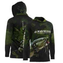 Camiseta Sublimada Capuz Mar Negro Masculina Proteção Solar X-Protection Jaú