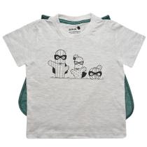 Camiseta super cactos com capa Camiseta super cactos com capa