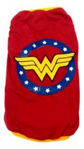 Camiseta Super Heróio Mulher Maravilha Vermelha Tamanho G