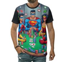 Camiseta Super-heróis Jogando Pôquer Baralho Jogo De Cartas Camiseta Super-heróis Jogando Pôquer Baralho Jogo De Cartas