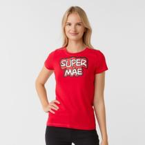 Camiseta Super Mae Algodão Feminina Confortavel Leve Casual Uso Diario Presente Criativo Estiloso
