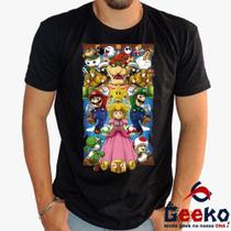 Camiseta Super Mario 100% Algodão Mario Bros Geeko