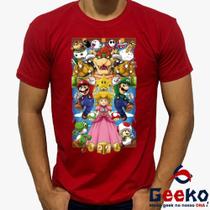 Camiseta Super Mario 100% Algodão Mario Bros Geeko
