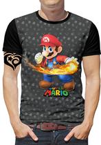 Camiseta Super Mario Bros Masculina Blusa Cinza