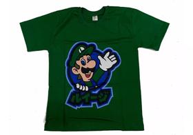 Camiseta Super Mario Bross Luigi Blusa Adulto Unissex Personagem Fire2455 BM RCH