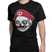 Camiseta Super Mario Caveira Gamer Geek Nerd