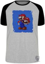 Camiseta Super Mário pixel Blusa Plus Size extra grande adulto ou infantil