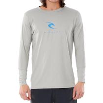 Camiseta Surf Rip Curl Manga Longa Icons Cinza Claro