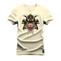 Camiseta T-Shirt 100% Algodão Estampada Durável Guerreiro Leão