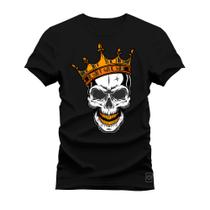 Camiseta T-Shirt 100% Algodão Estampada Durável King OF Caveirão