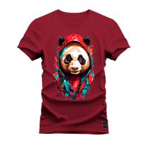 Camiseta T-Shirt 100% Algodão Estampada Durável La Panda Moleta