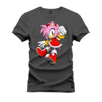 Camiseta T-Shirt 100% Algodão Estampada Durável Mulher Sonic