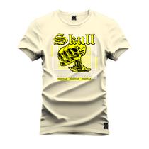 Camiseta T-Shirt 100% Algodão Estampada Durável Skull