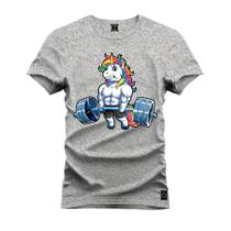 Camiseta T-Shirt 100% Algodão Estampada Durável Unicornio Maromba